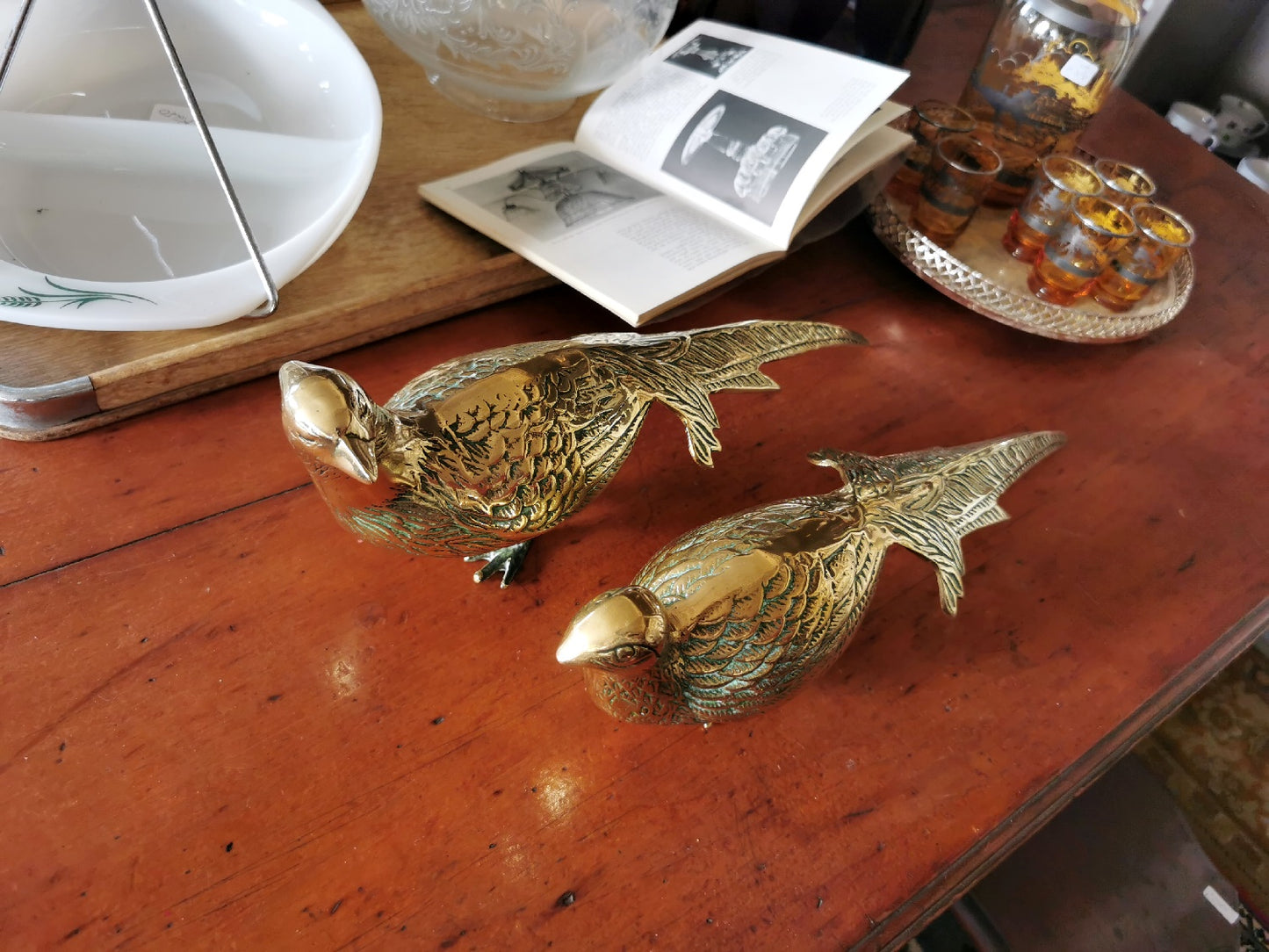 Pair of Brass Pheasants