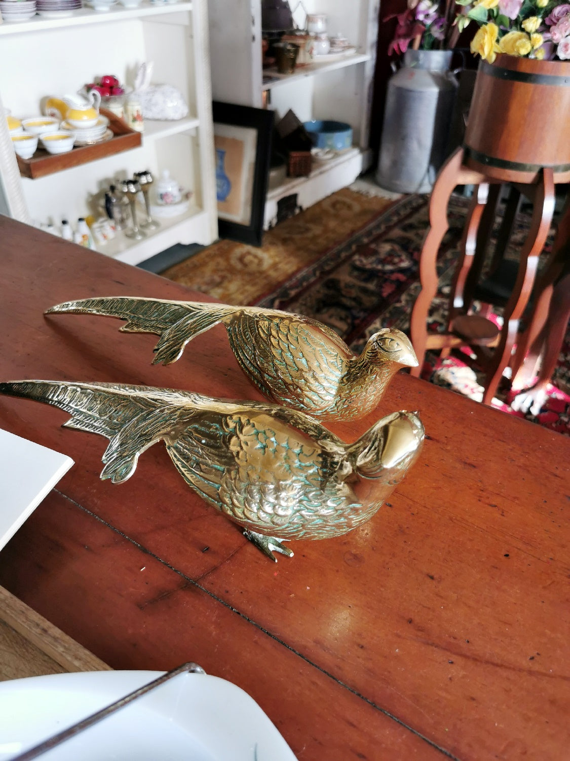 Pair of Brass Pheasants