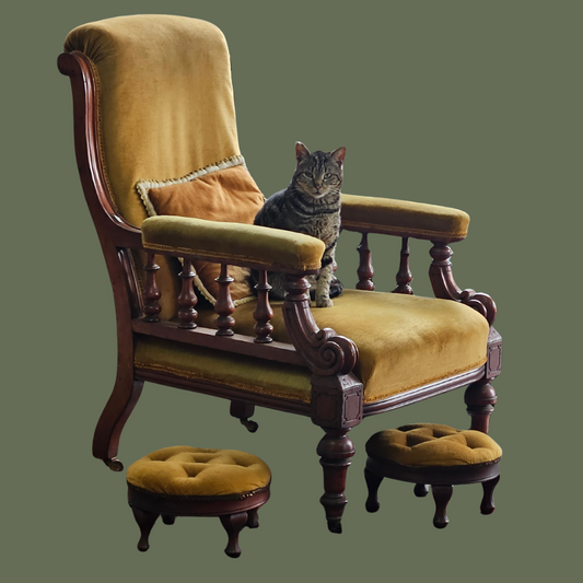Late Victorian Mahogany Fireside Chair