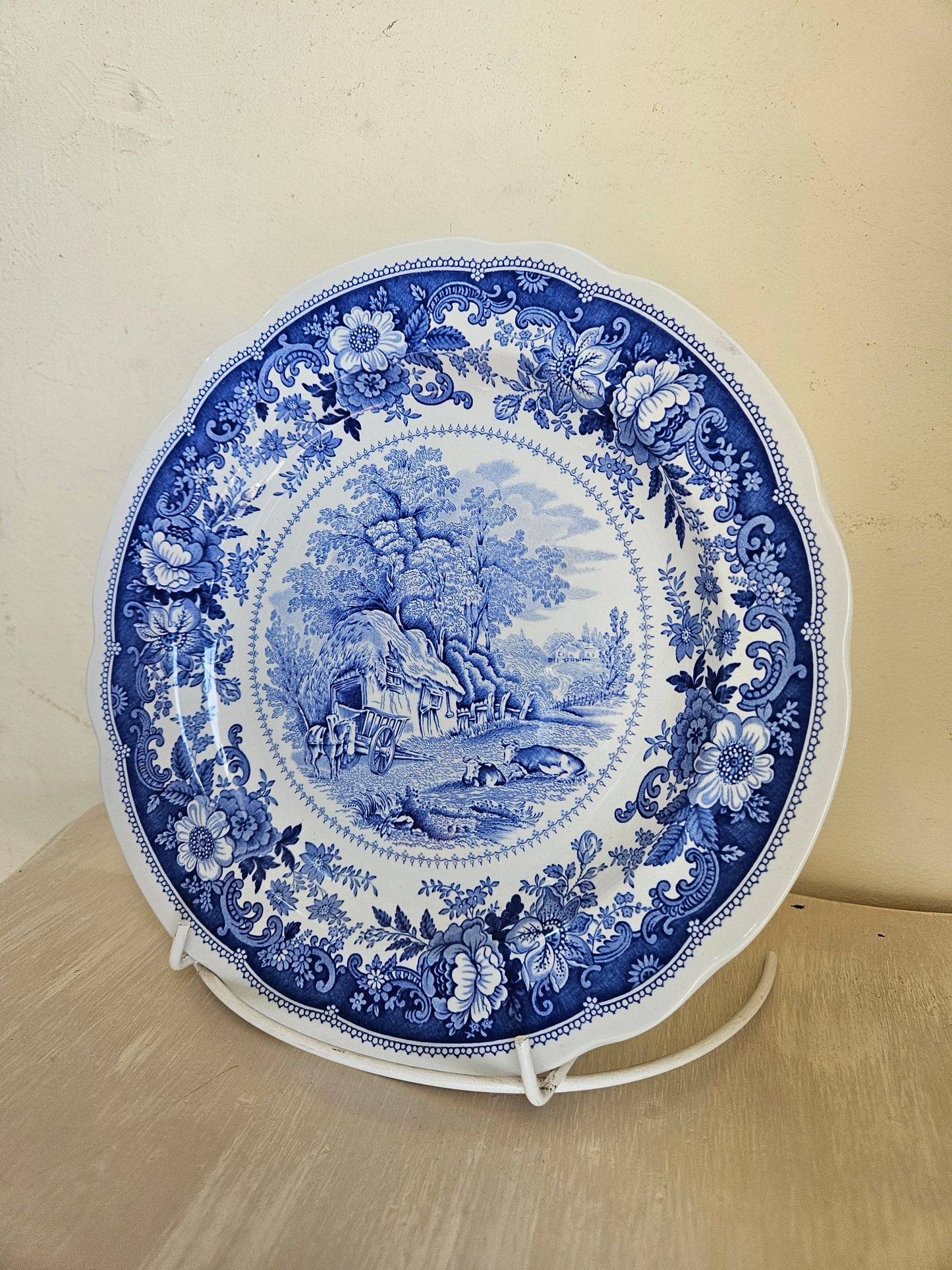 Spode plate with farm scene