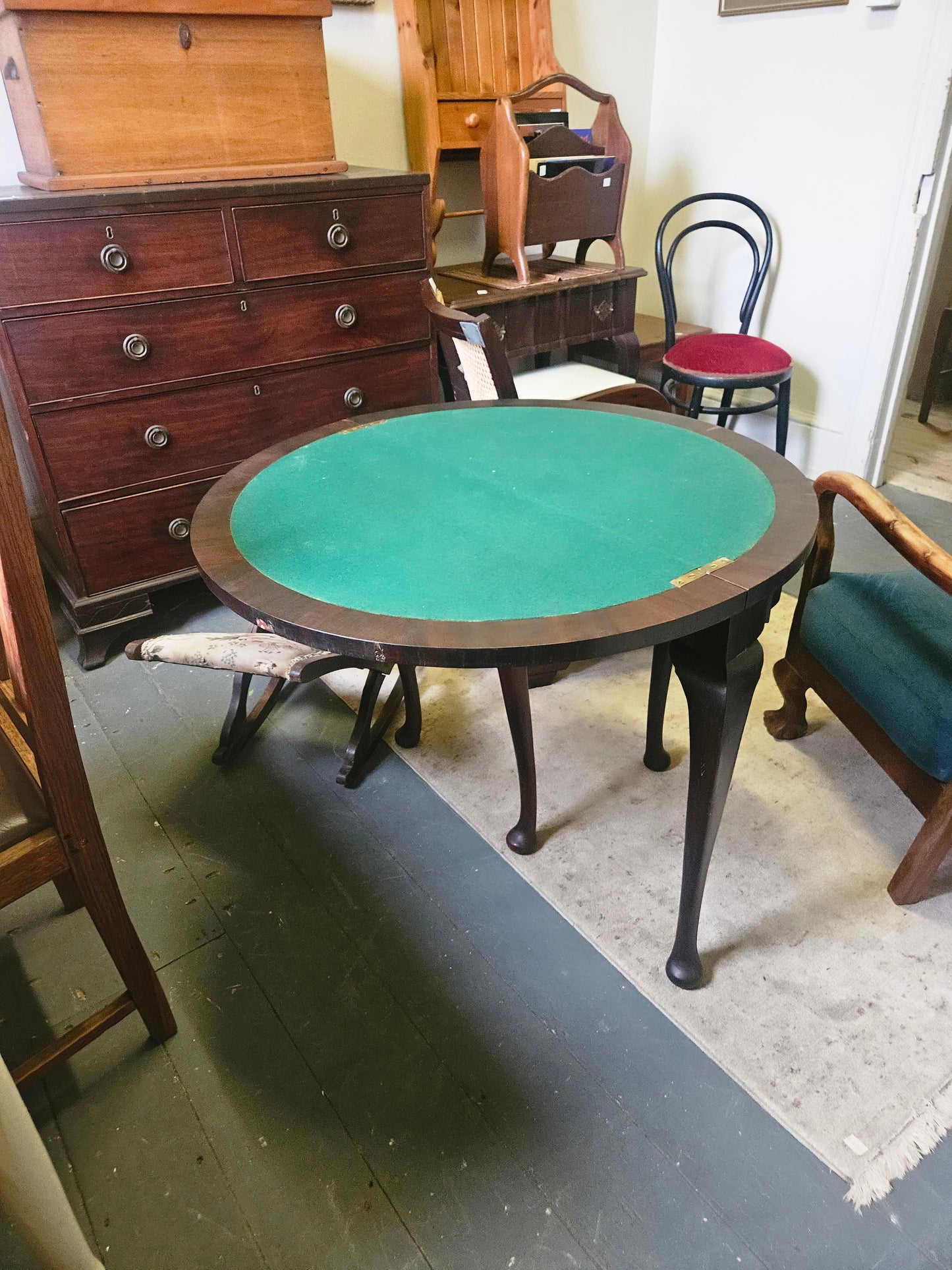 Imbuia Half moon card table