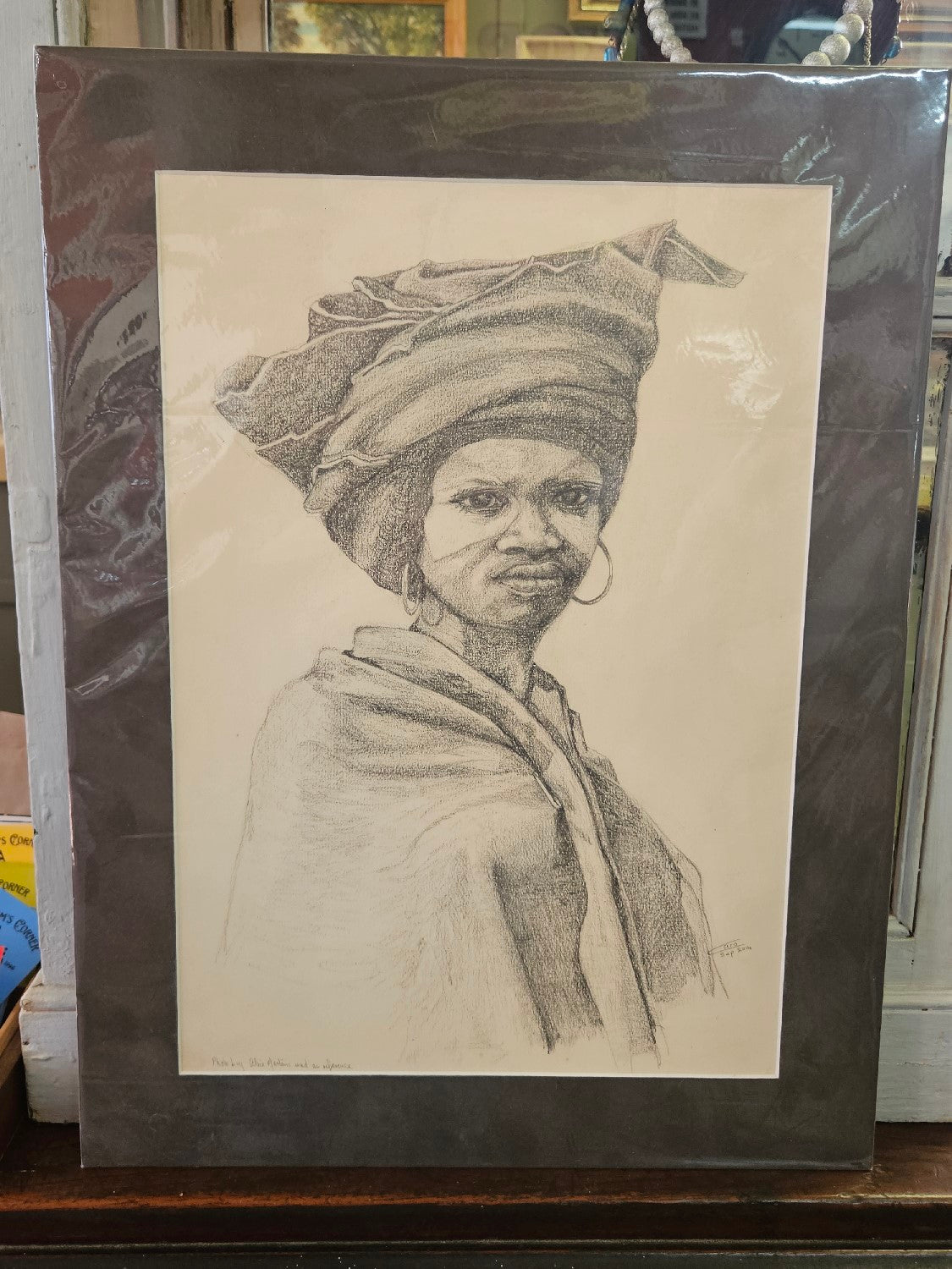 Pencil drawing of a Xhosa lady
