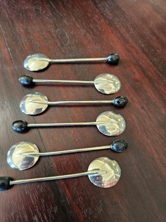 Set of 6 Hallmarked Silver coffee spoons