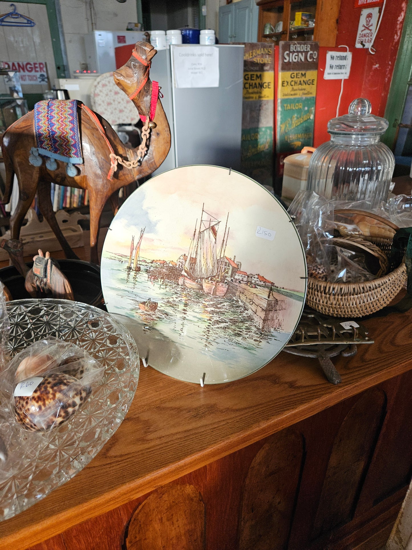 Plate with boat scene