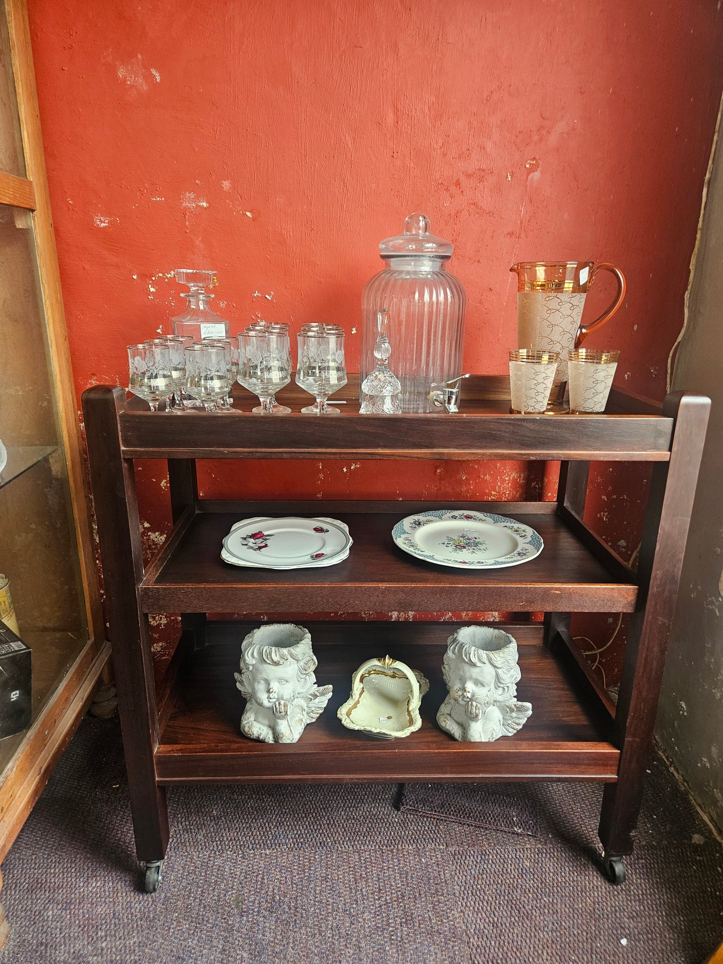 Imbuia tea trolley