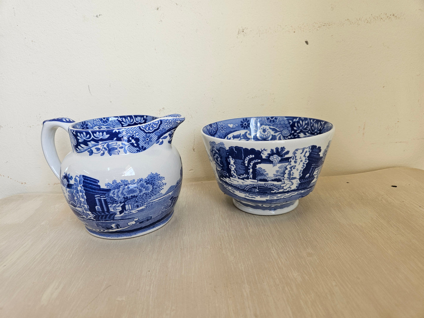 Spode milk jug and sugar basin