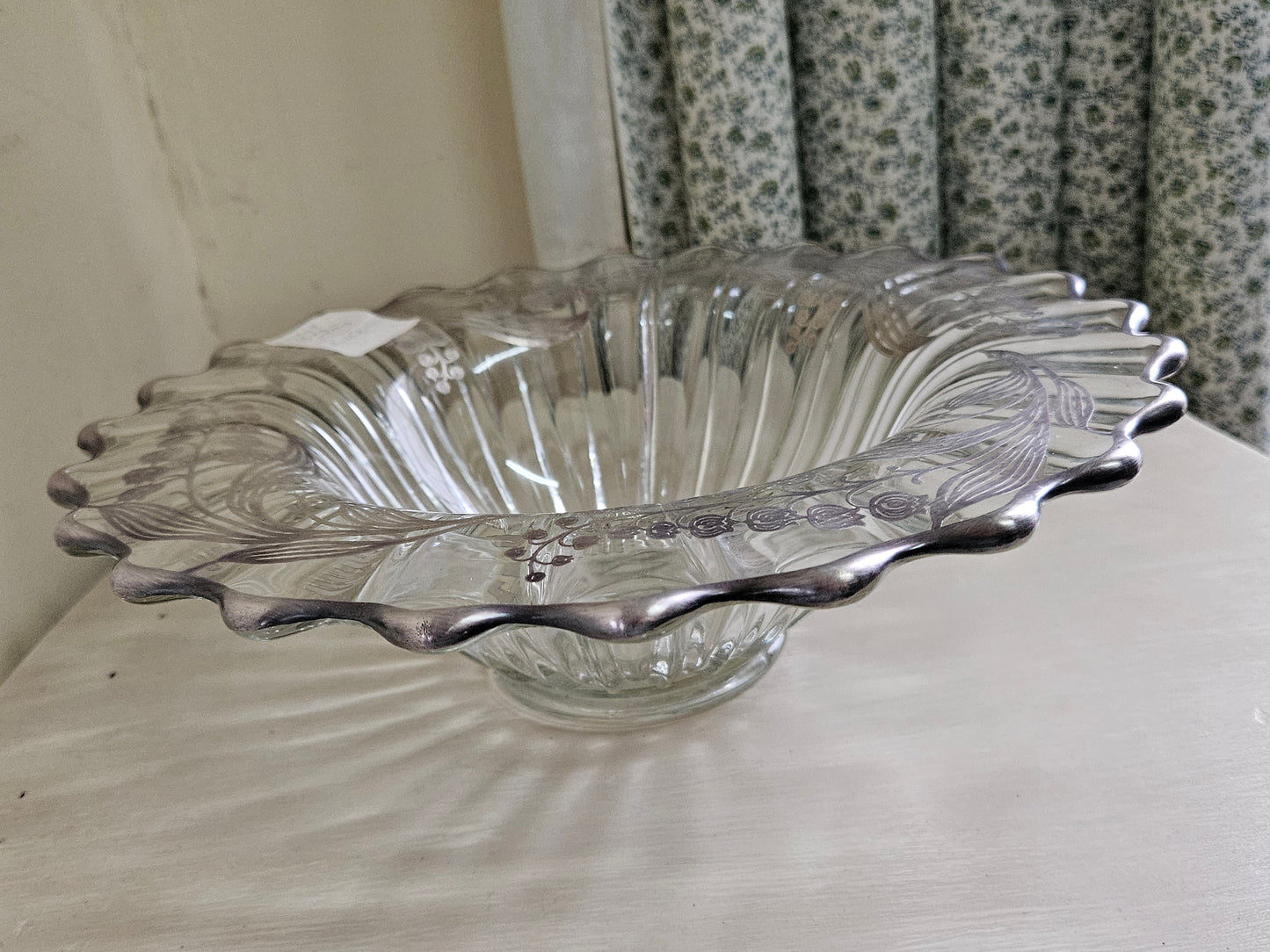 Glass bowl with Sterling silver overlay