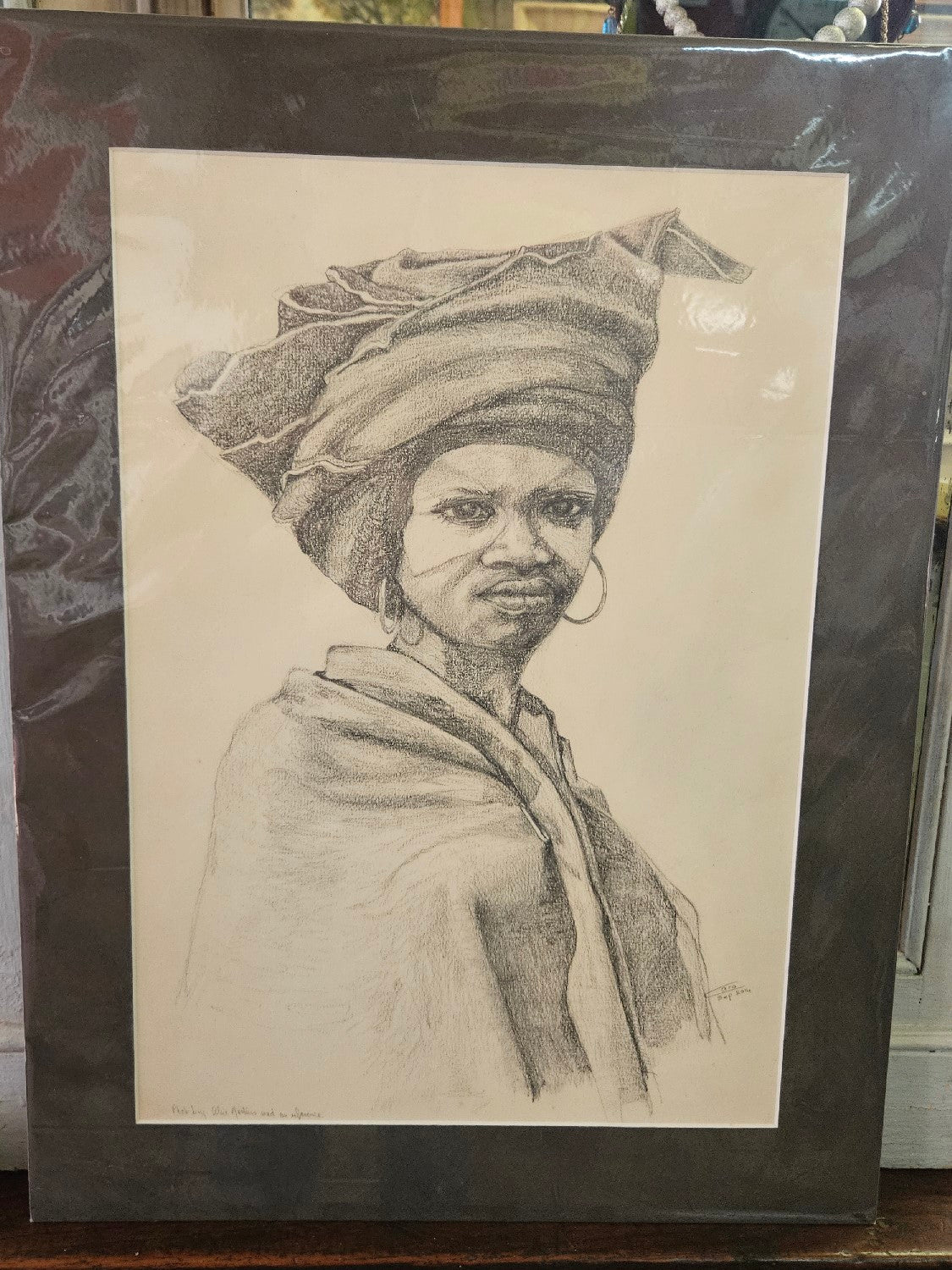 Pencil drawing of a Xhosa lady