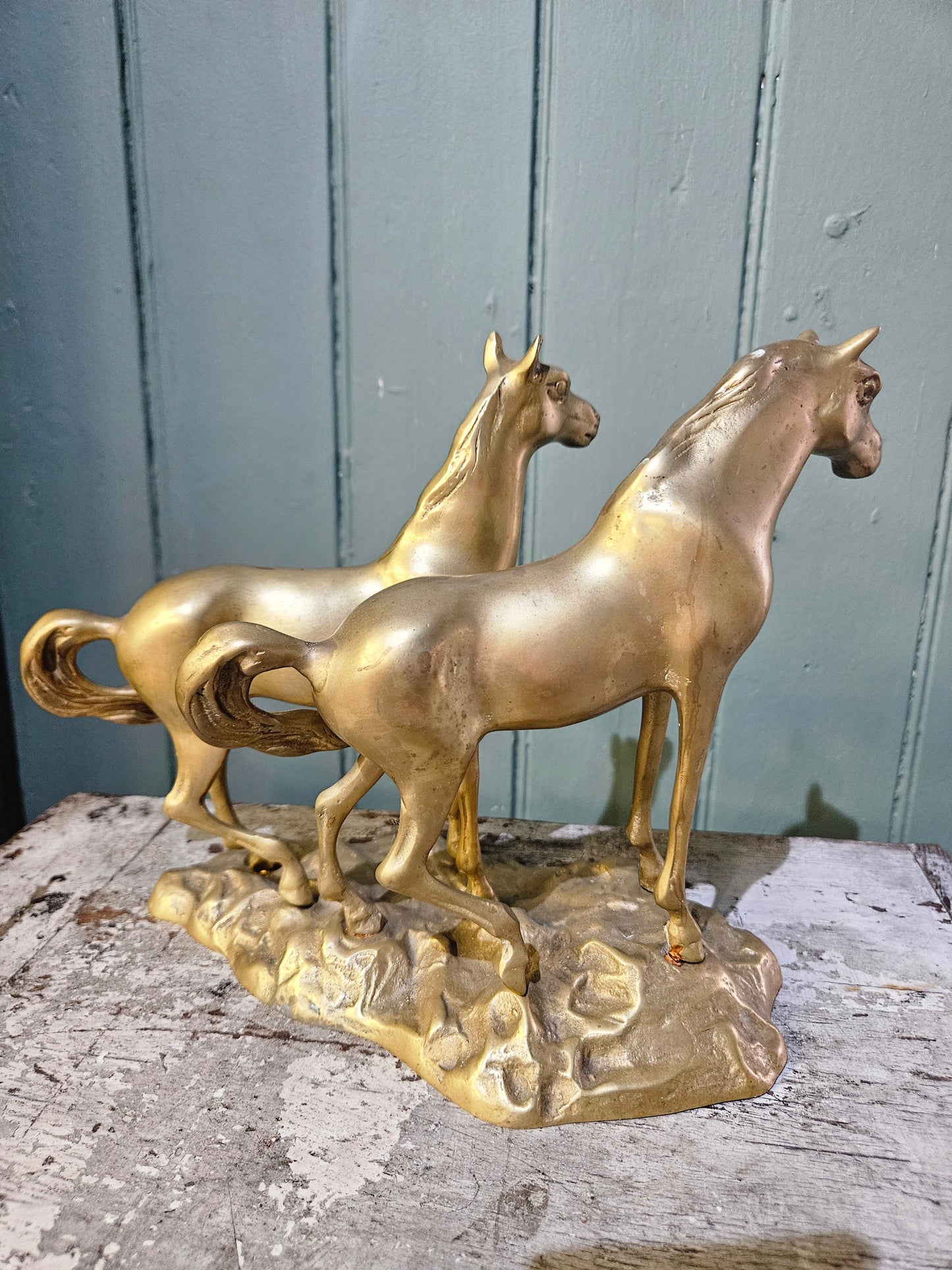 Brass horses figurine