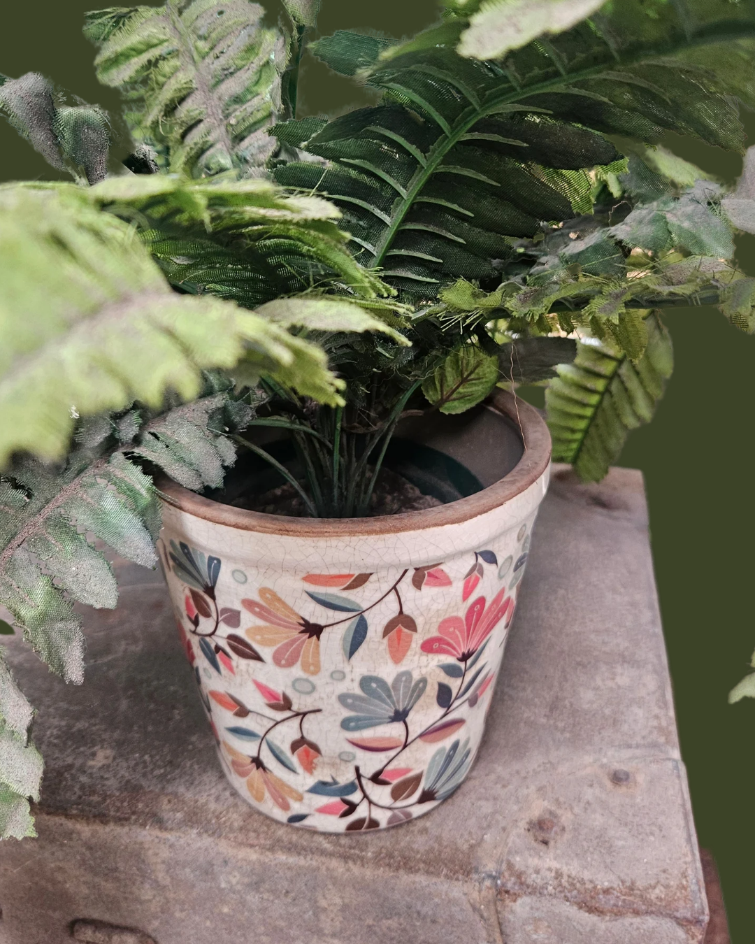 Modern abstract floral plant pot