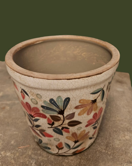 Modern abstract floral plant pot