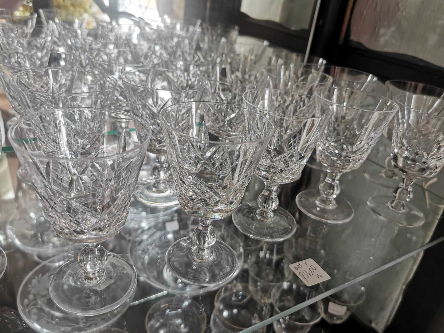 set of 8 crystal wine glasses