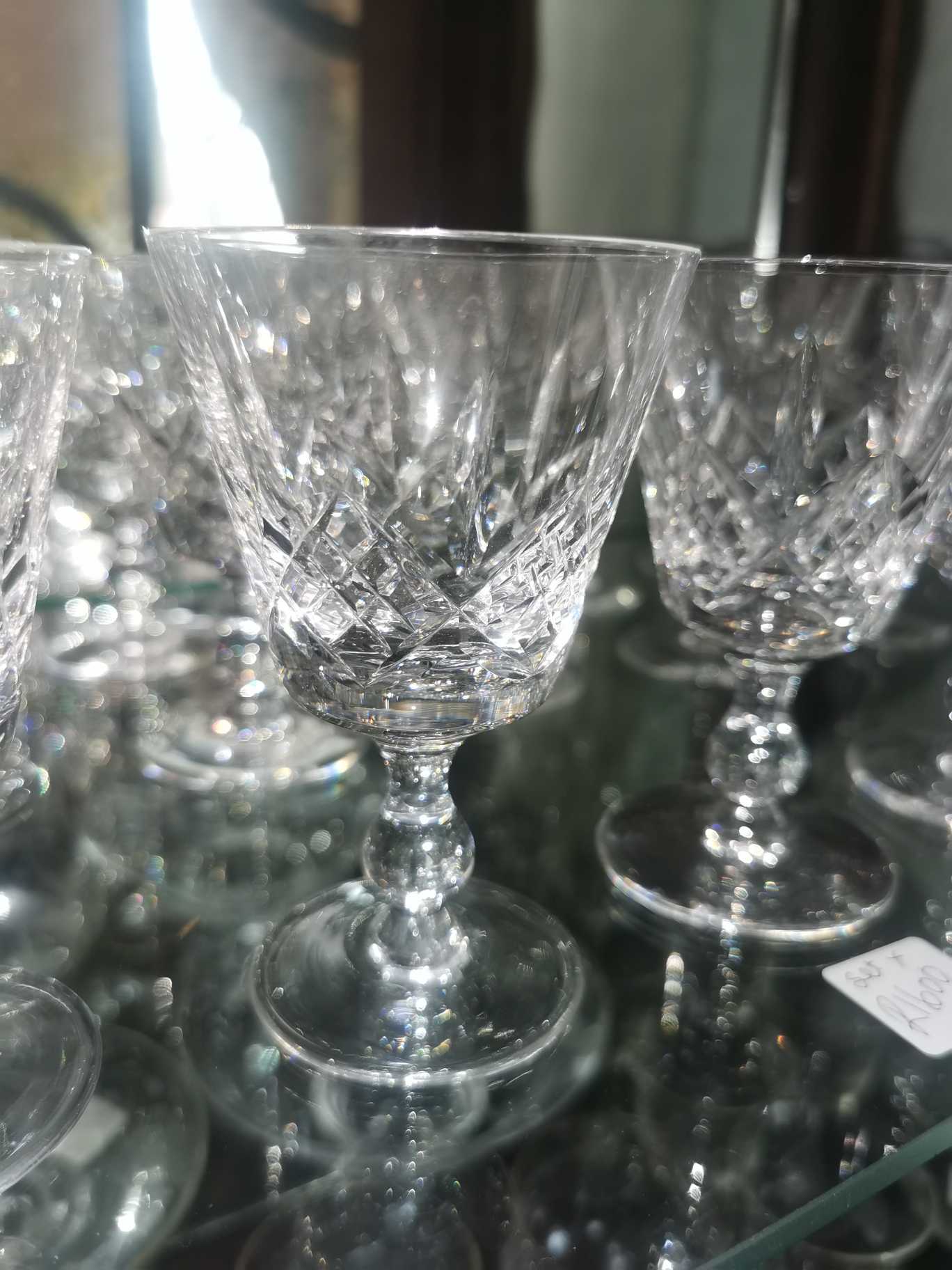 set of 8 crystal wine glasses