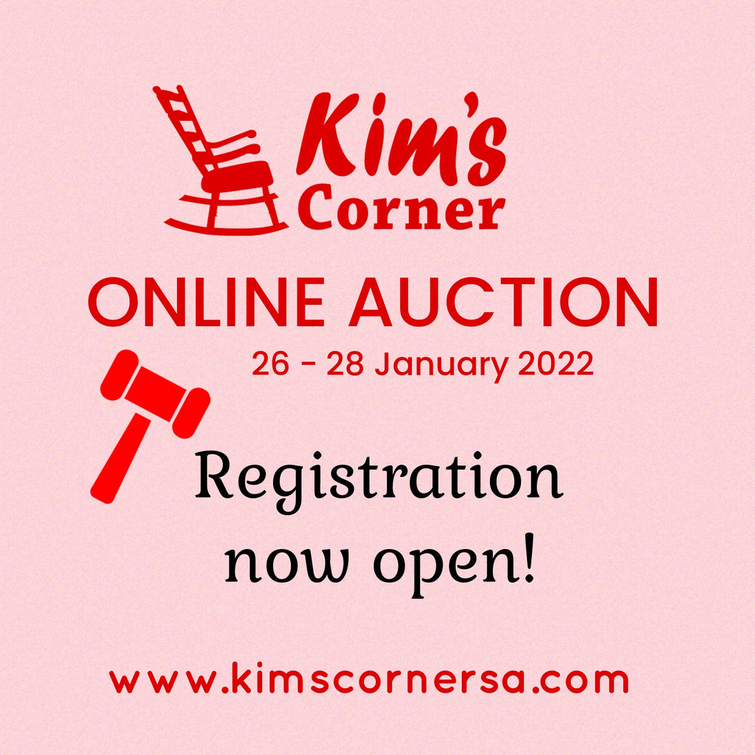 Registration now open for this Week's online auction!