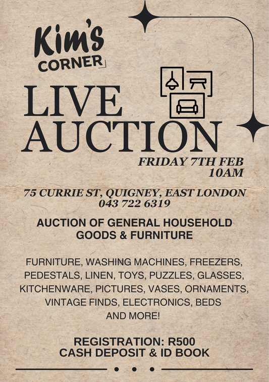 LIVE Auction at Kim's this Friday