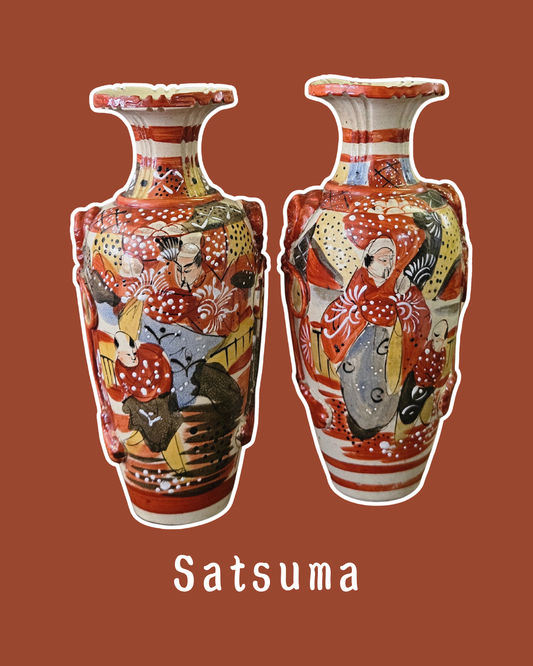 Pair of Satsuma vases