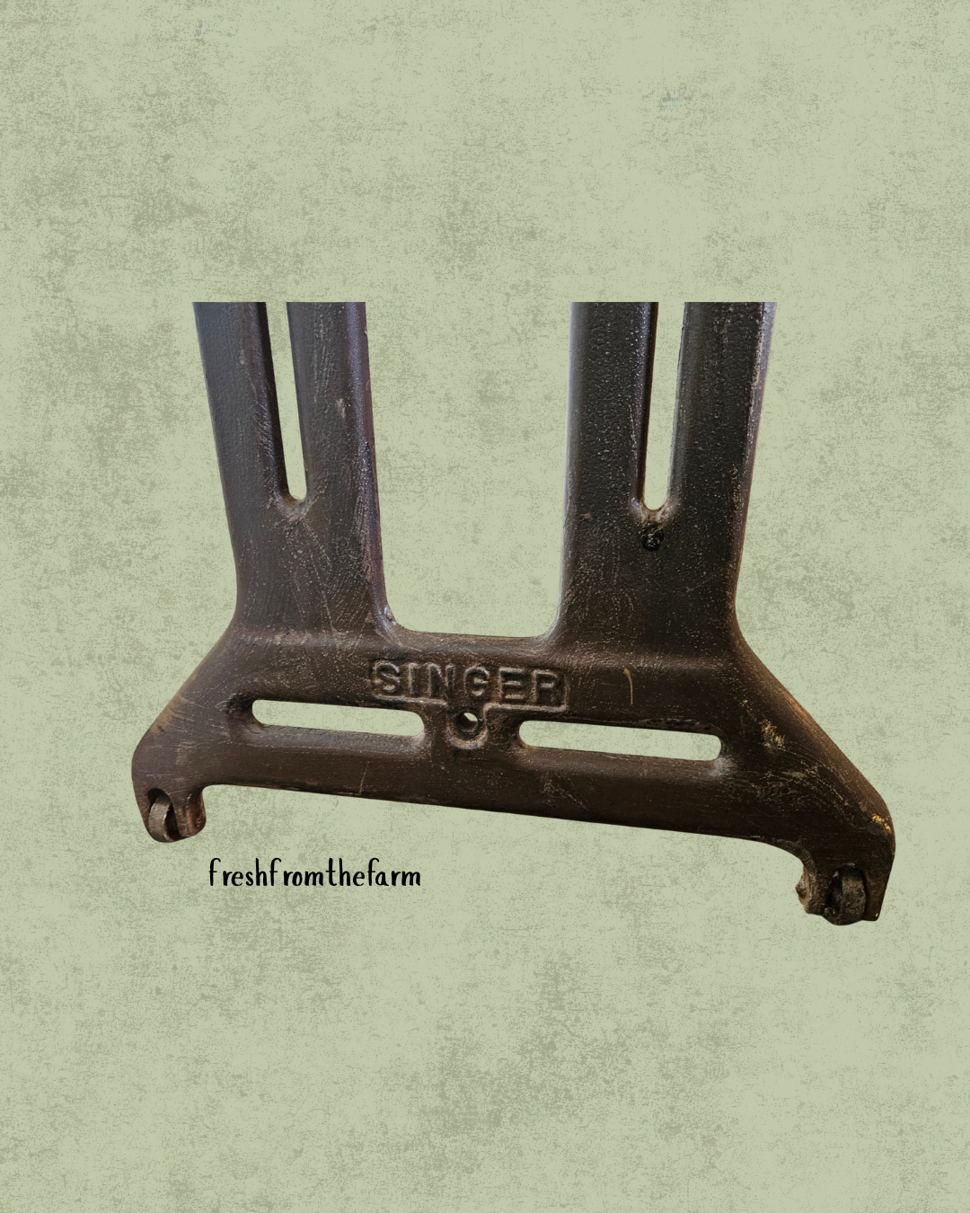 Rustic console table with metal base