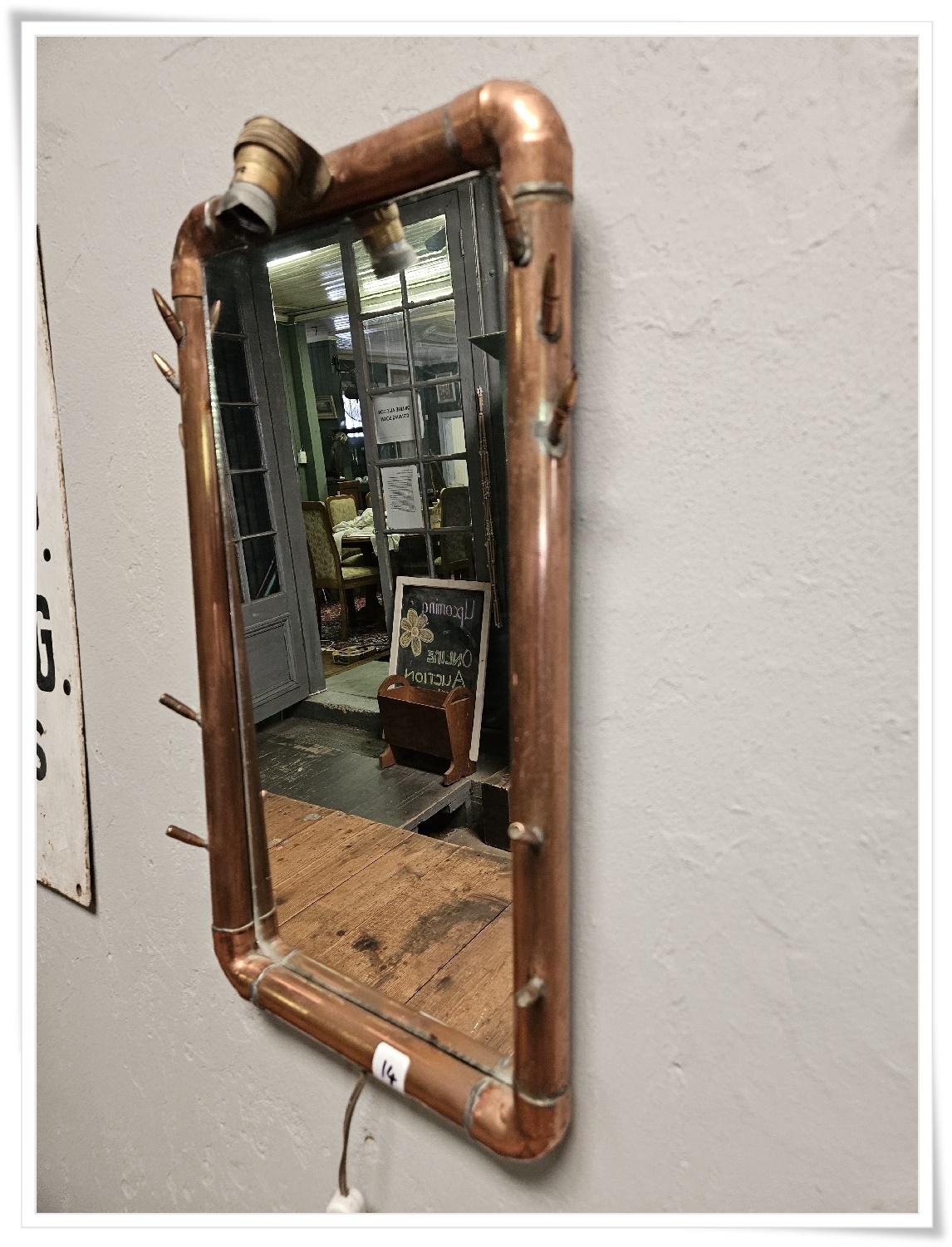 Steam punk copper mirror