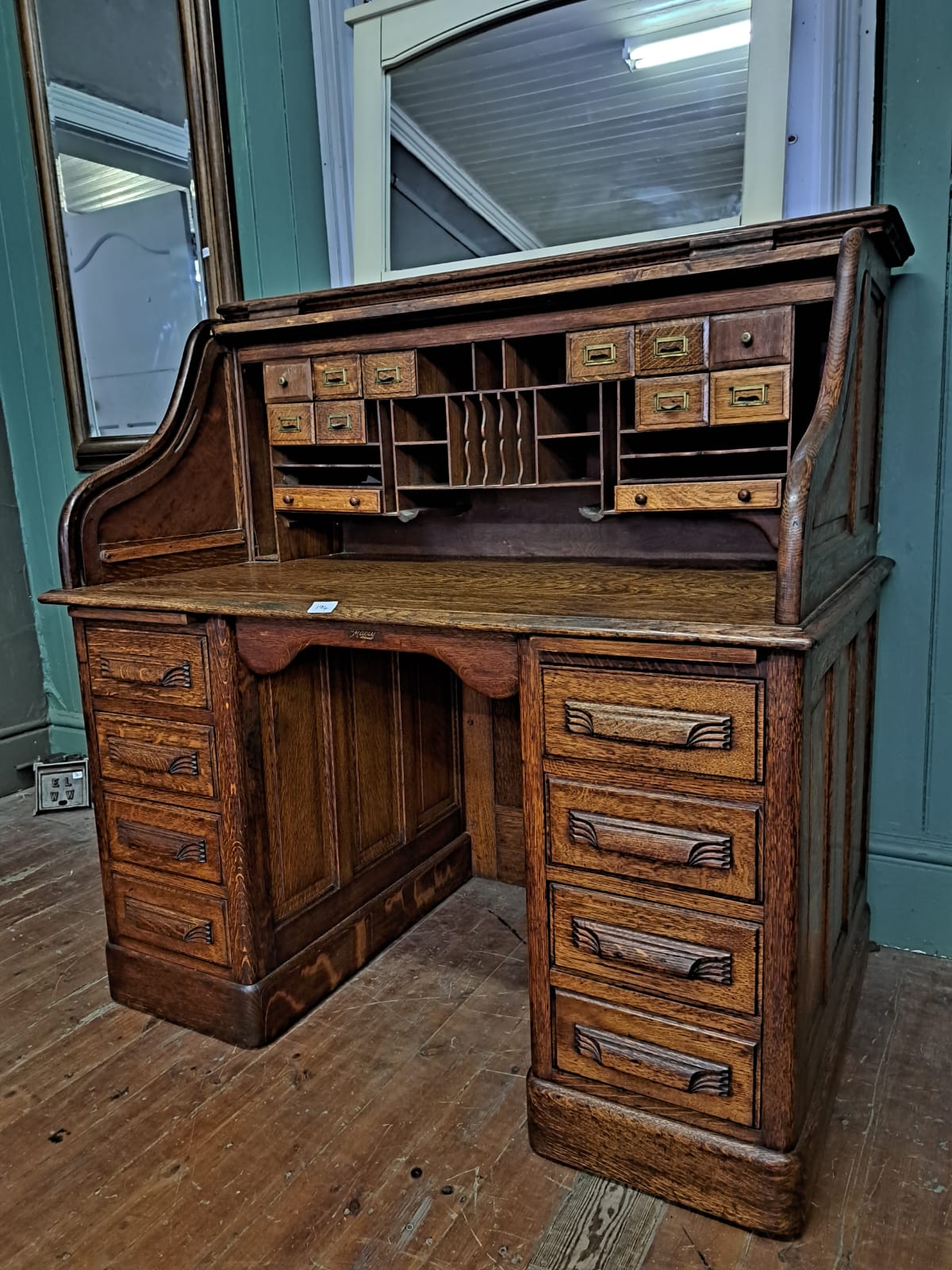 Victorian Oak Roll top desk