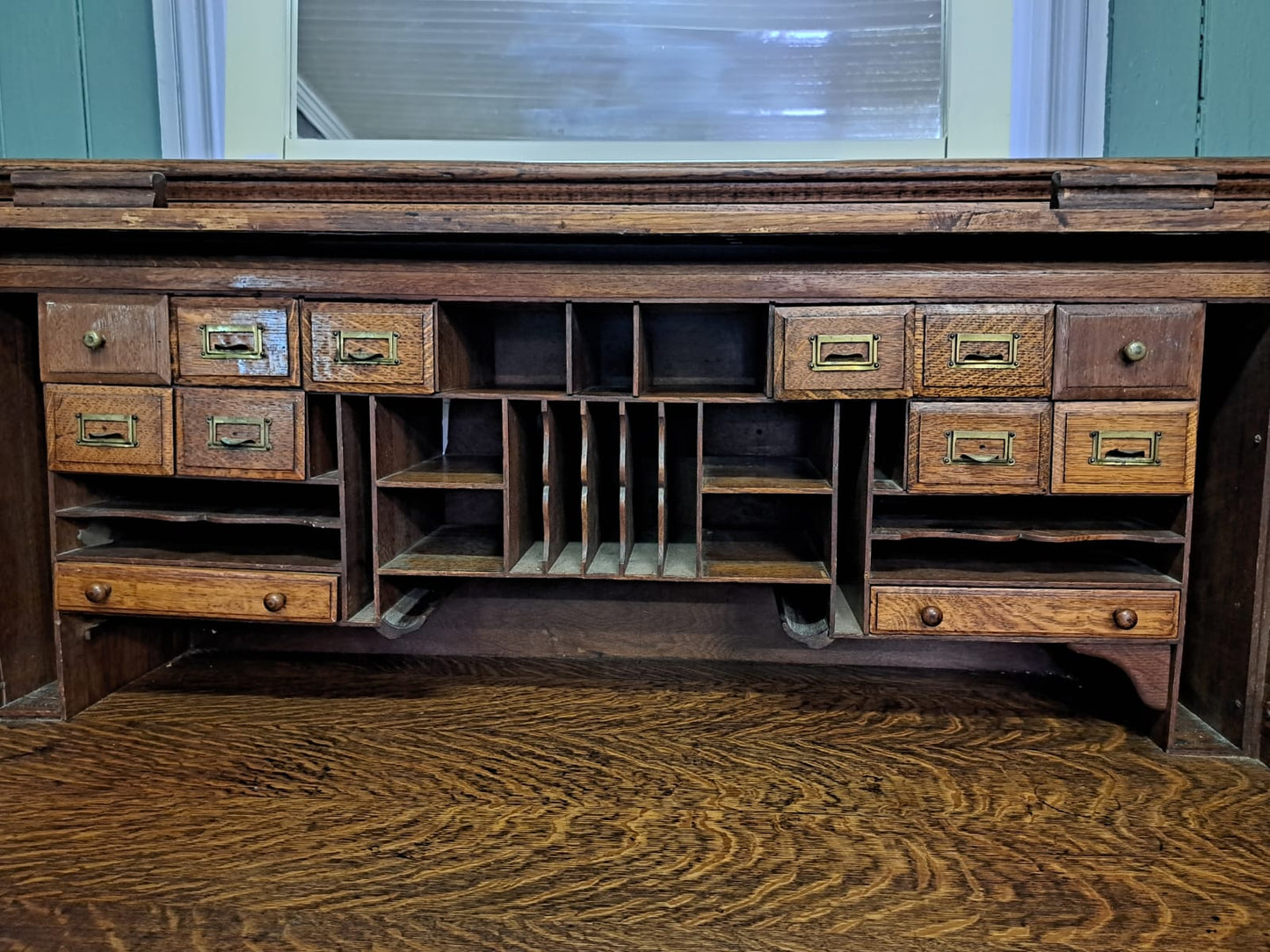 Victorian Oak Roll top desk