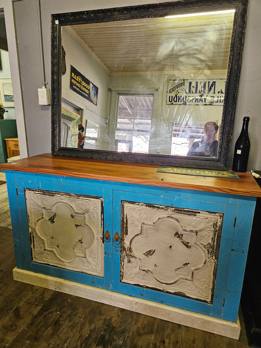 Blue rustic cabinet