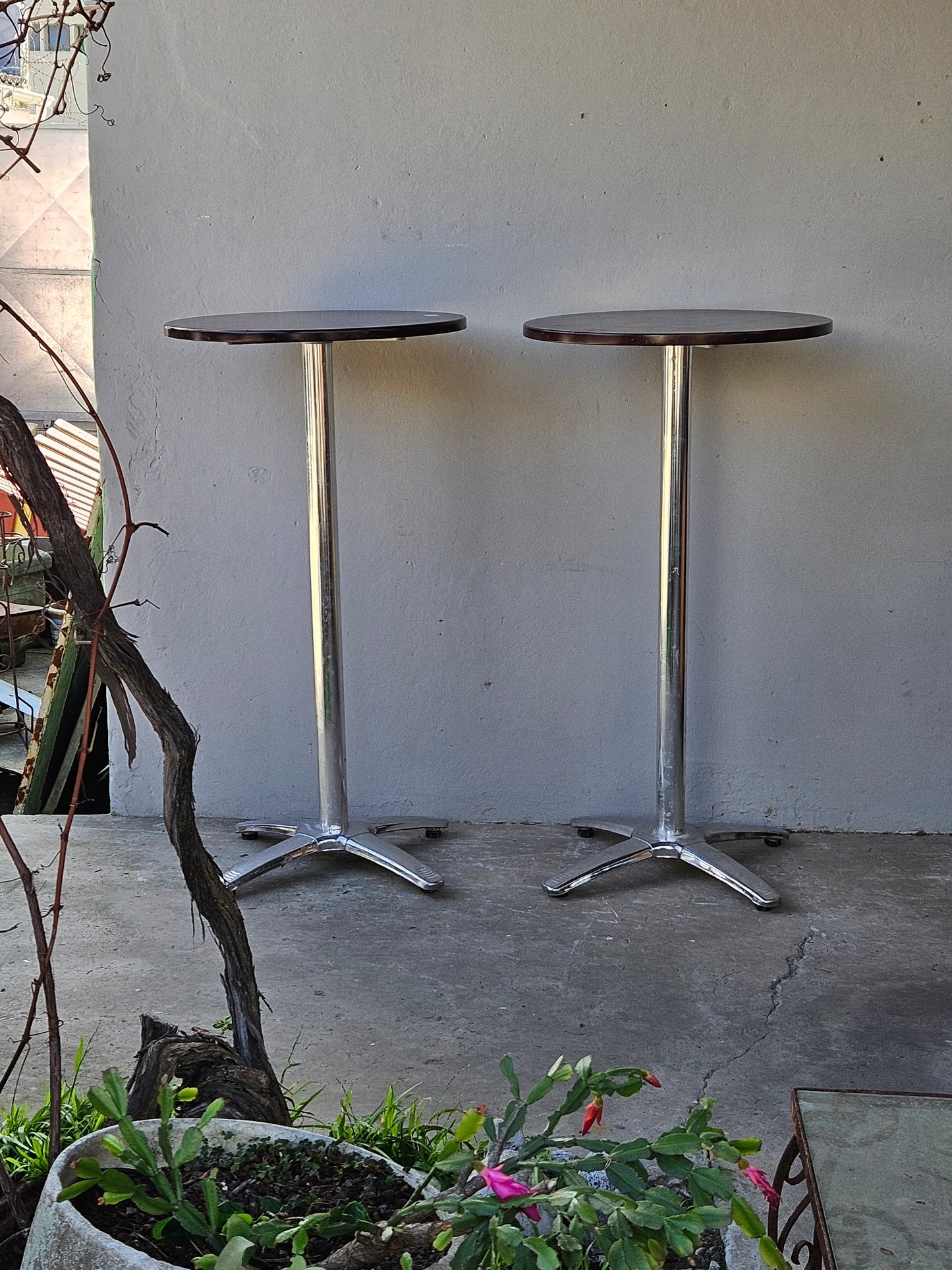 Pair of bistro or bar tables