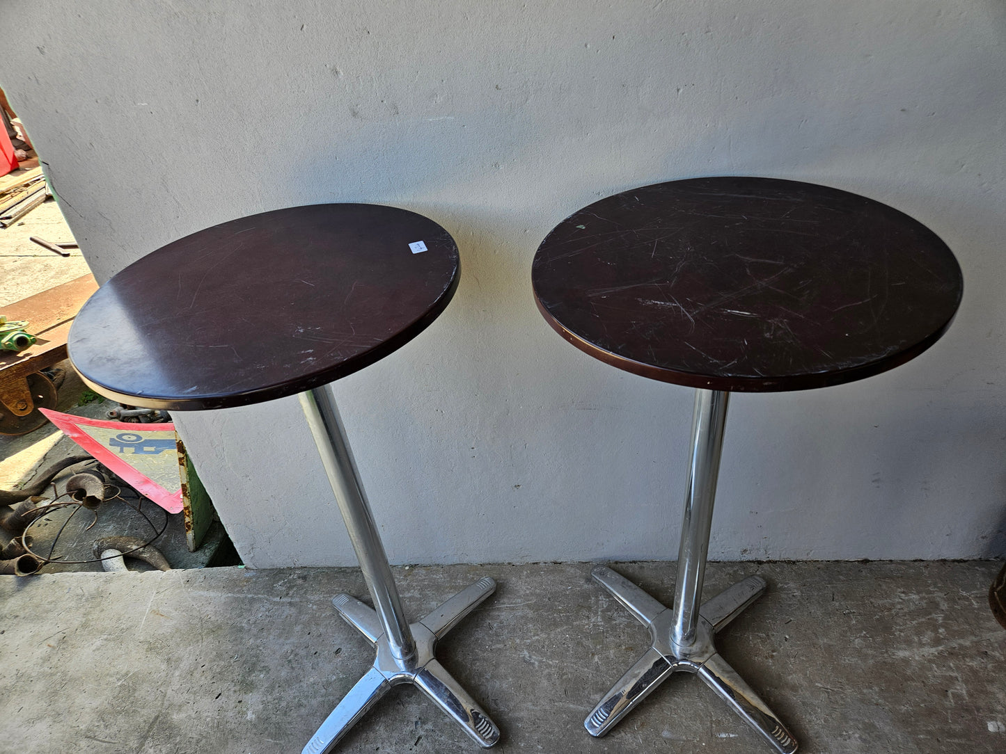 Pair of bistro or bar tables