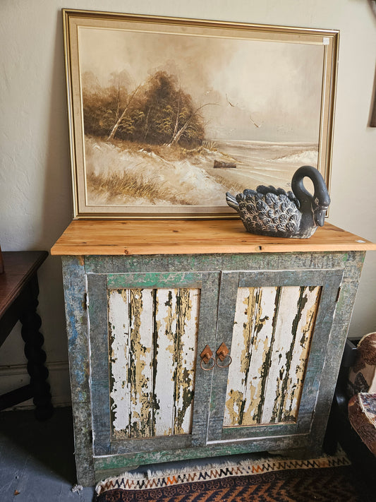 Rustic green base cupboard