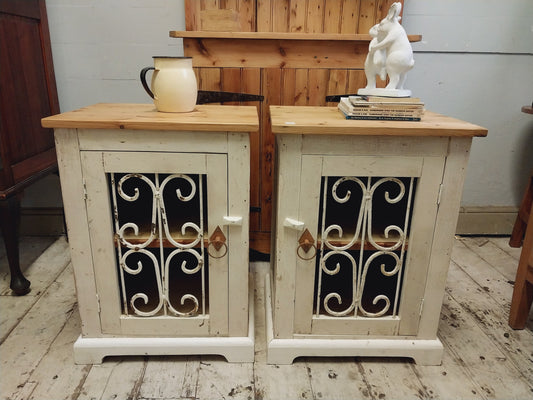 Pair rustic pedestals