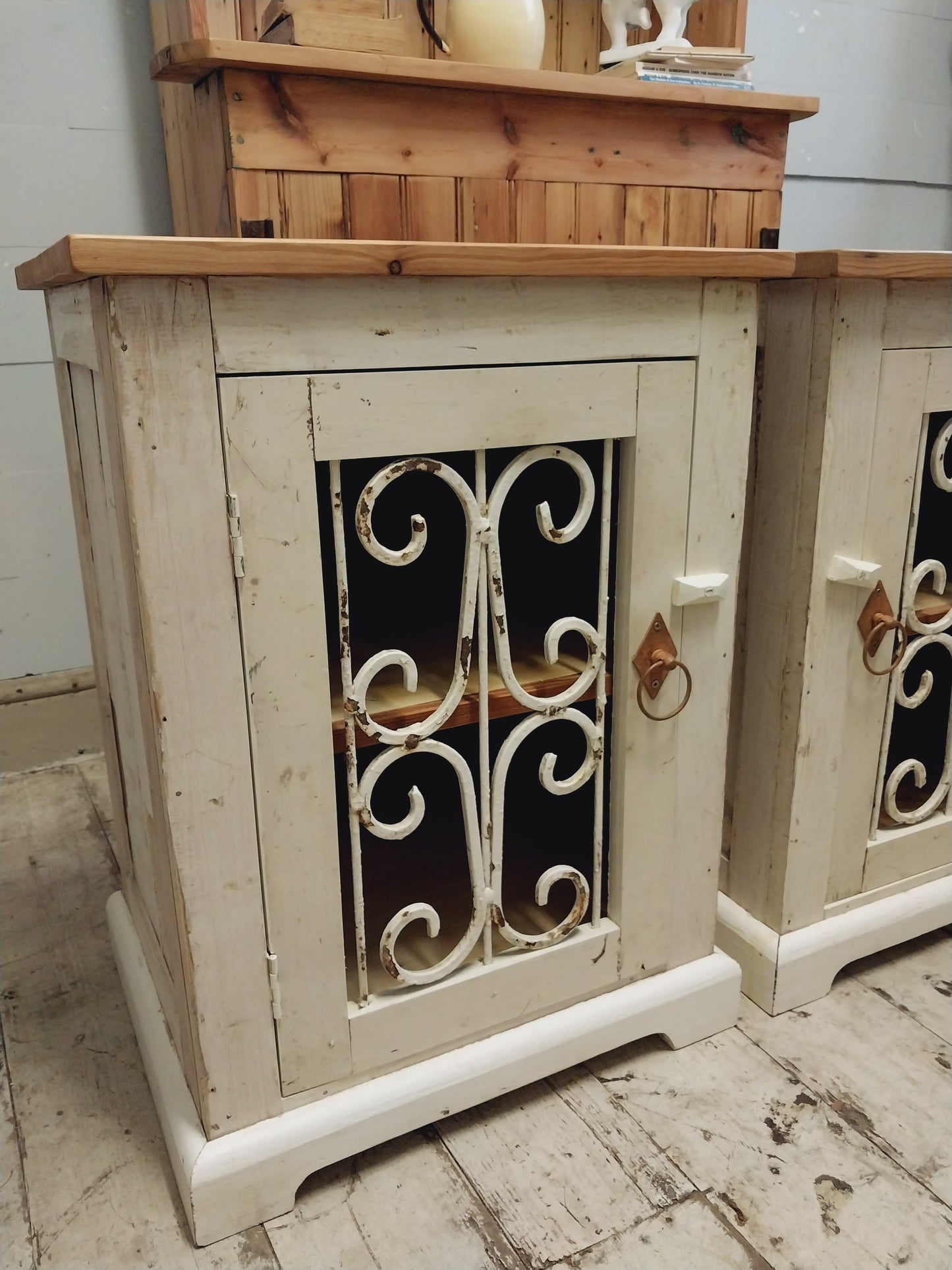 Pair rustic pedestals