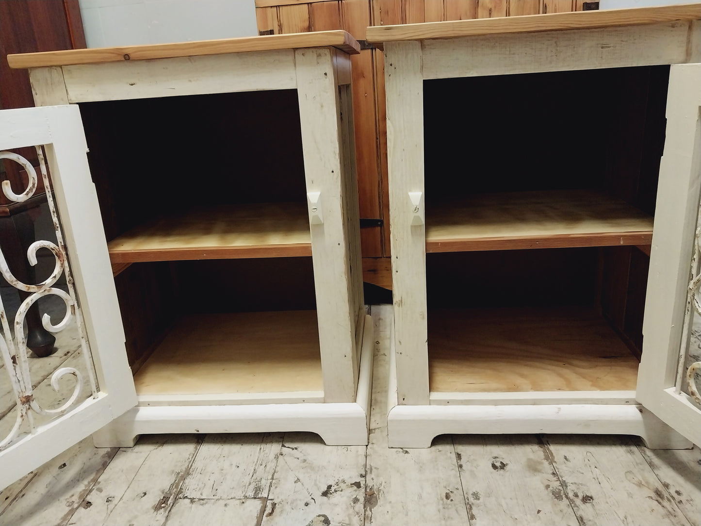 Pair rustic pedestals