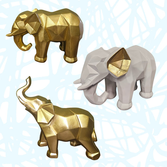 Golden Elephant Figurines