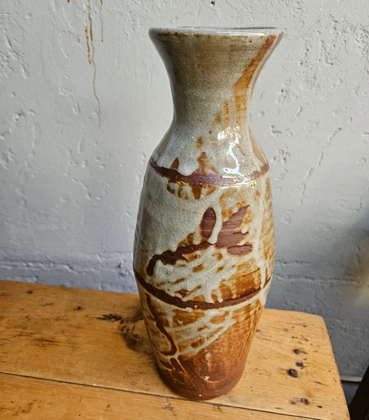 Tall pottery vase