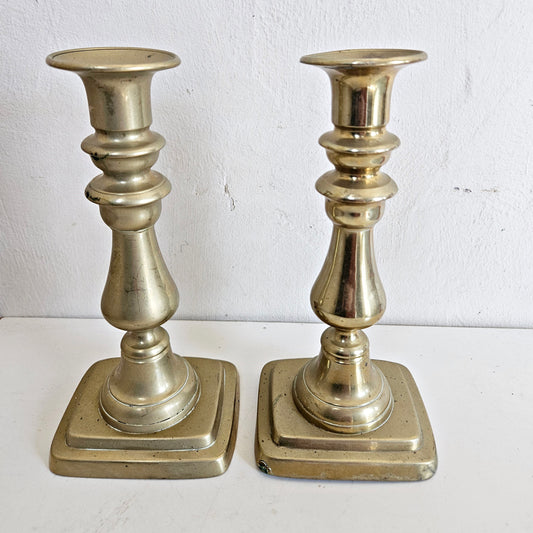 Pair of brass candlesticks