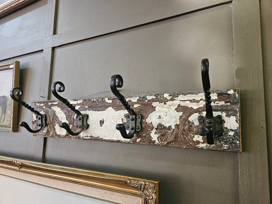 Hooks on rustic board