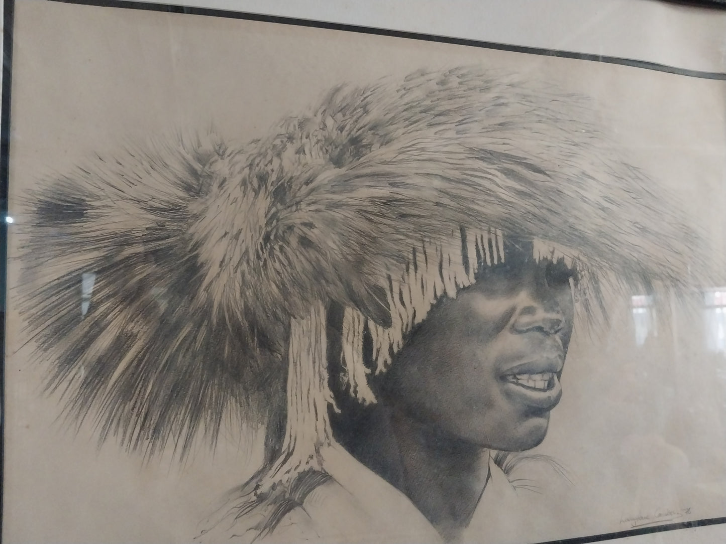 Pair of pencil drawings