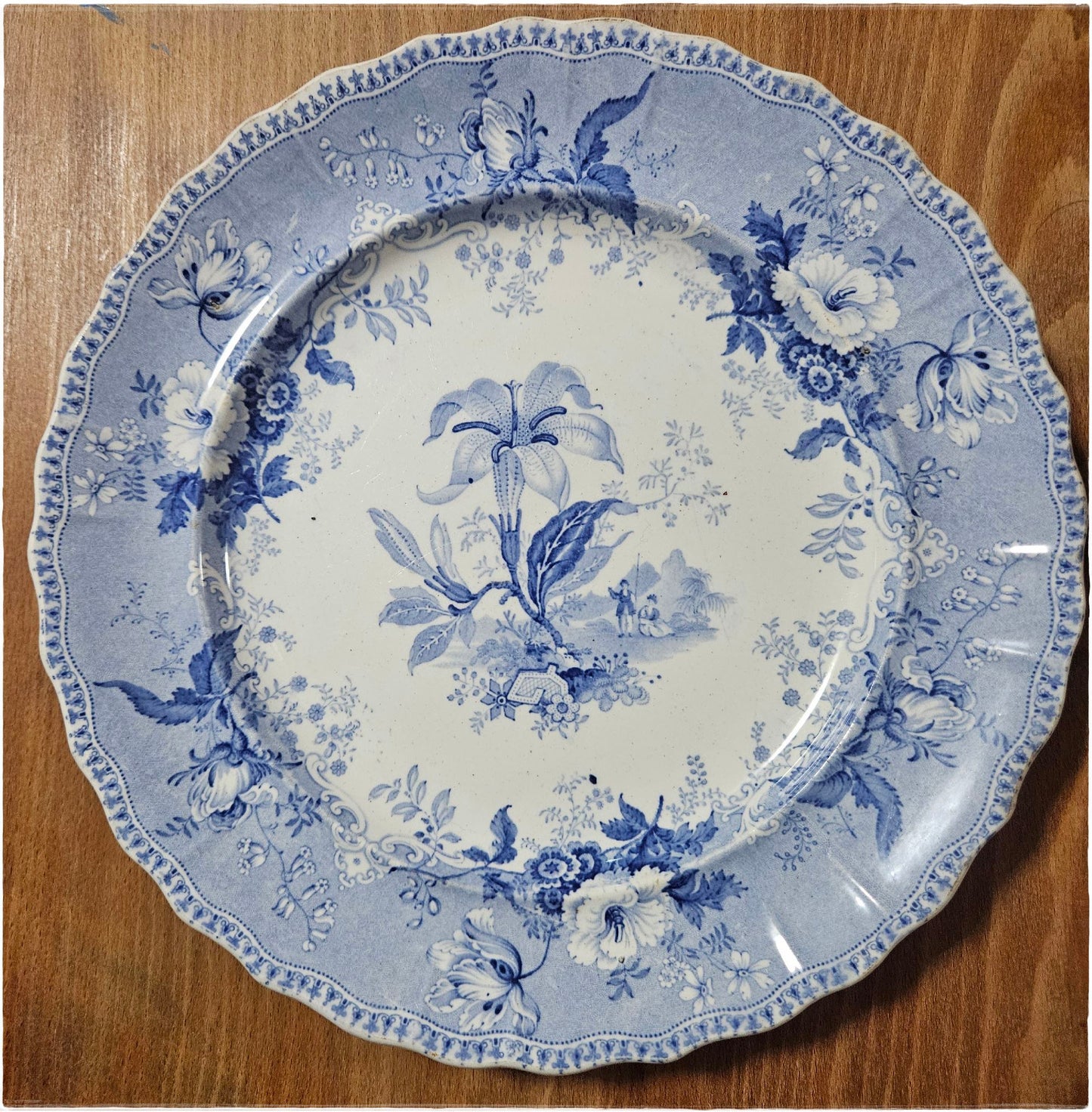 Antique Blue And White Botanical Beauties Plate