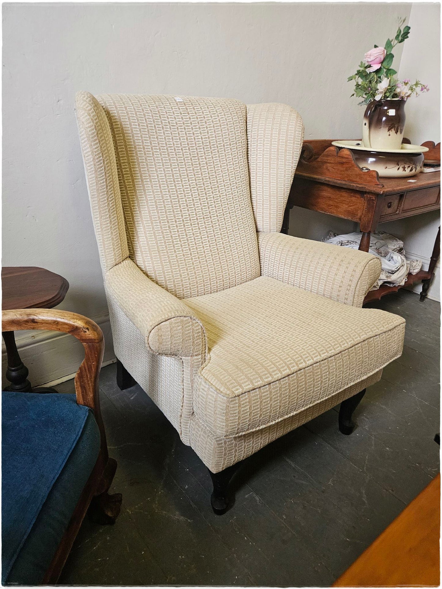 Cream Wingback chair