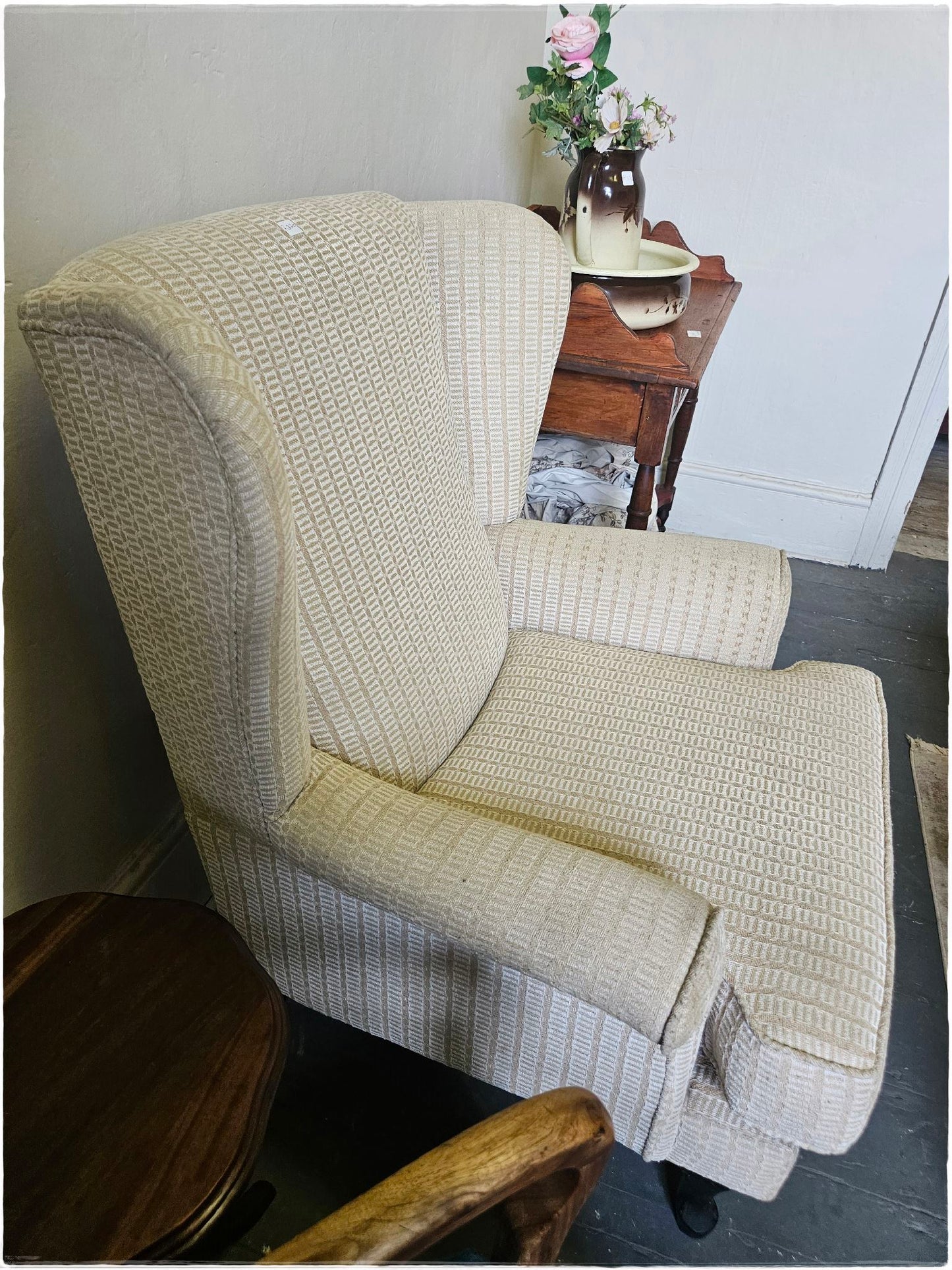 Cream Wingback chair