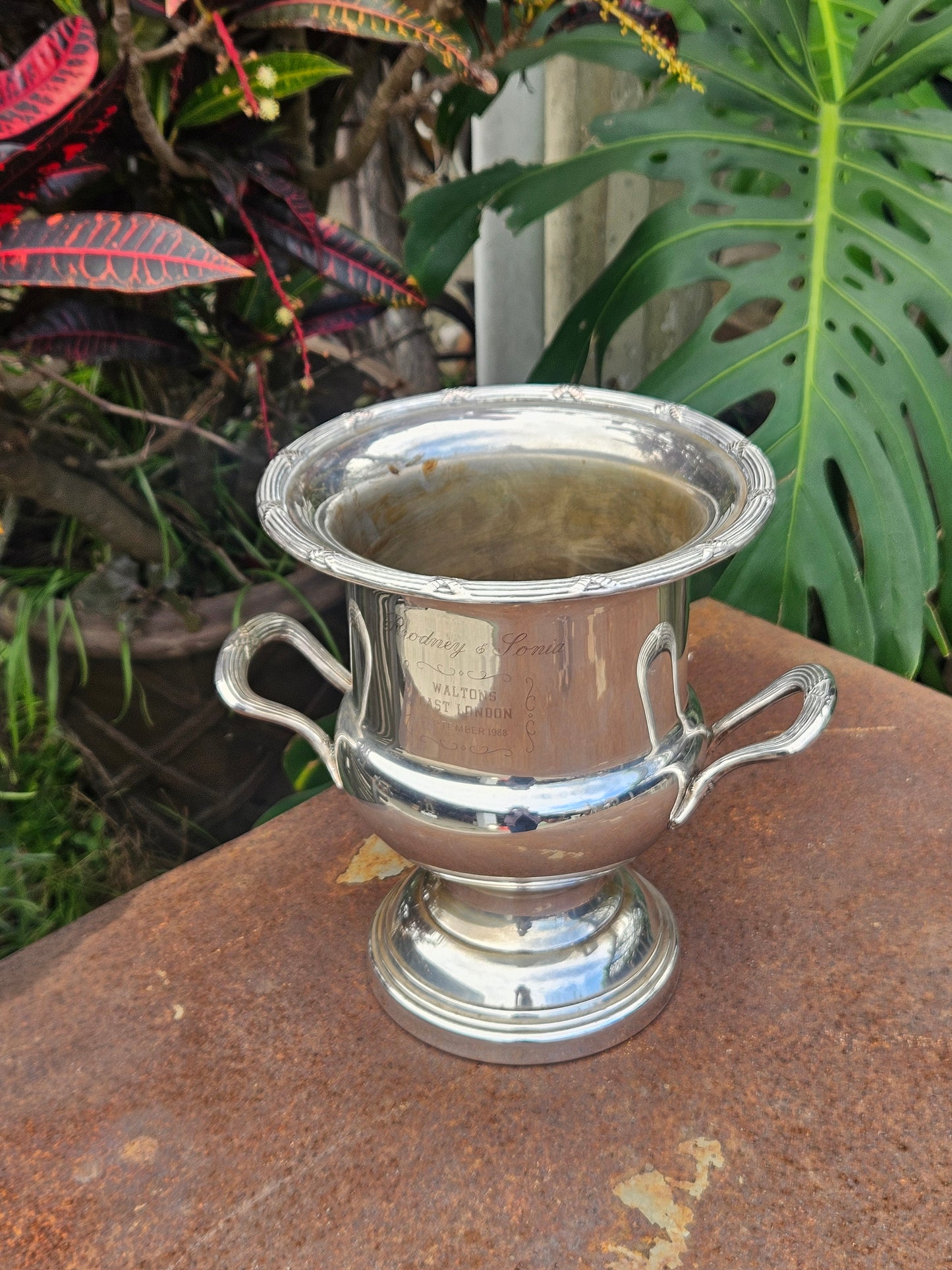 Silver plated rose bowl trophy