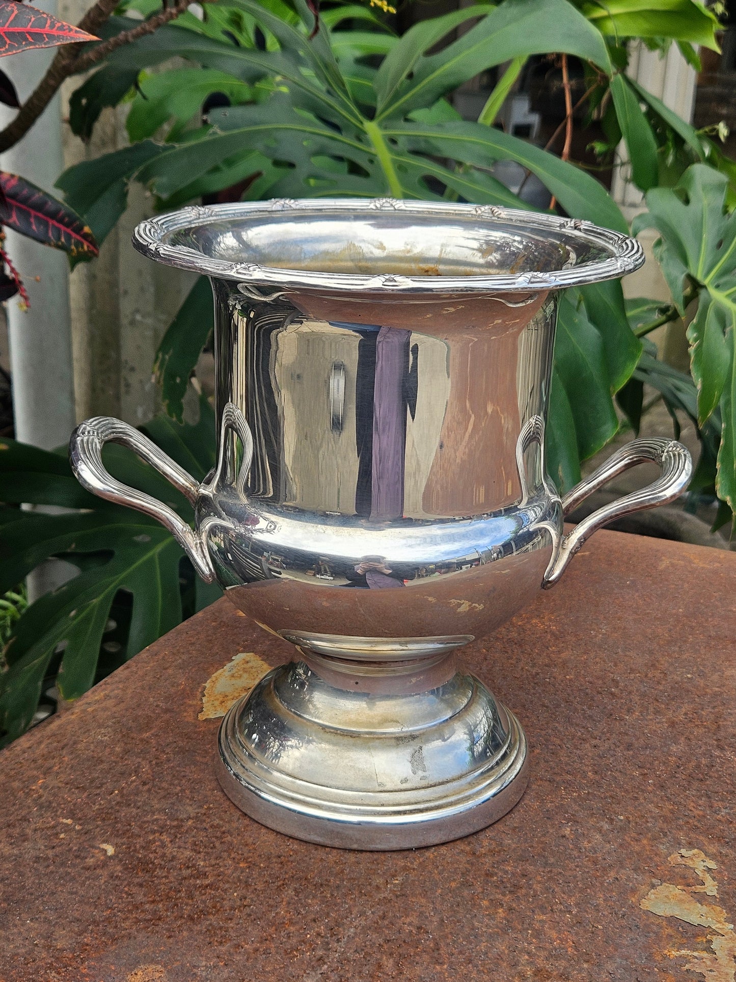 Silver plated rose bowl trophy