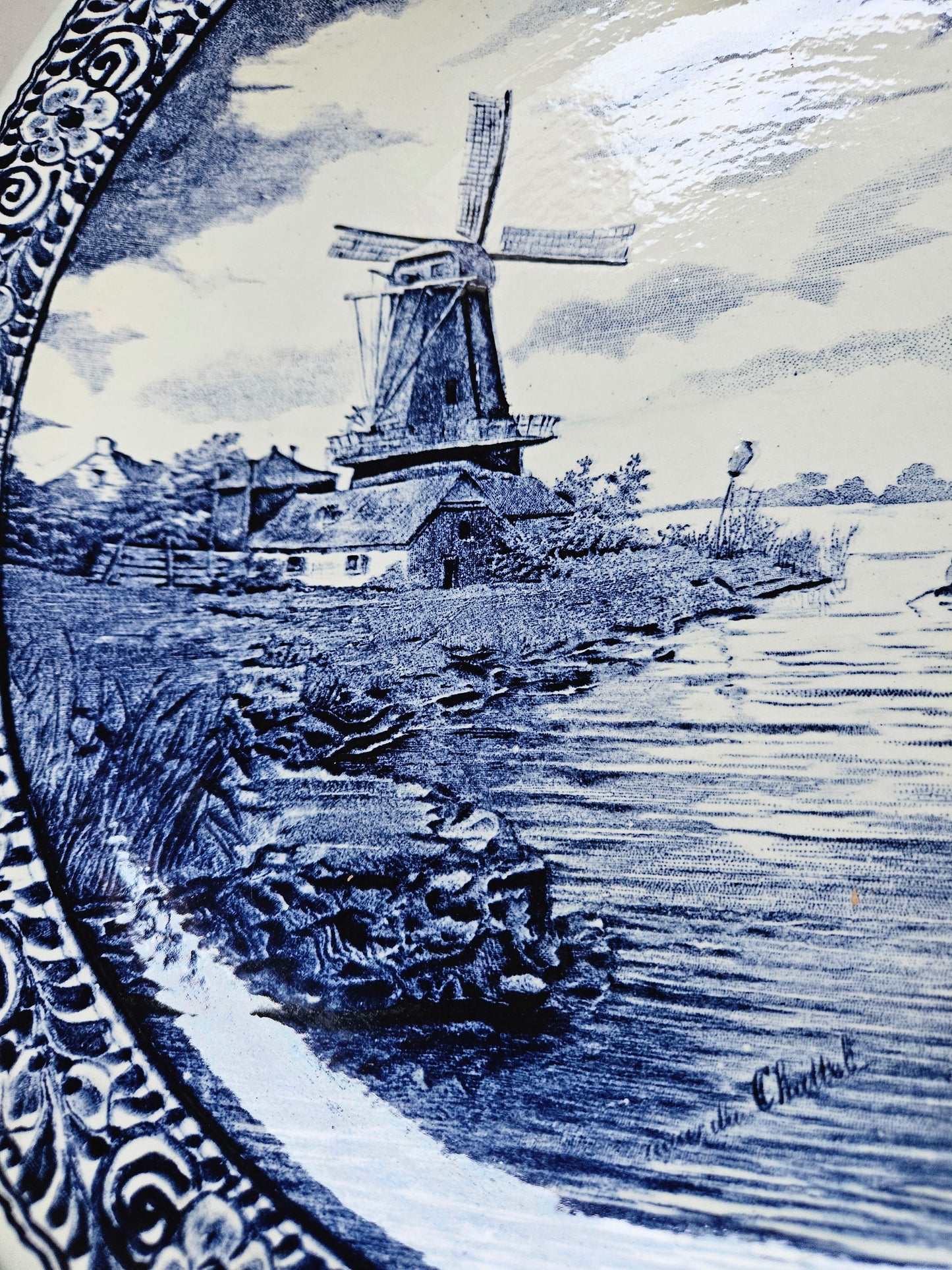 VIntage Boch Delft charger plate