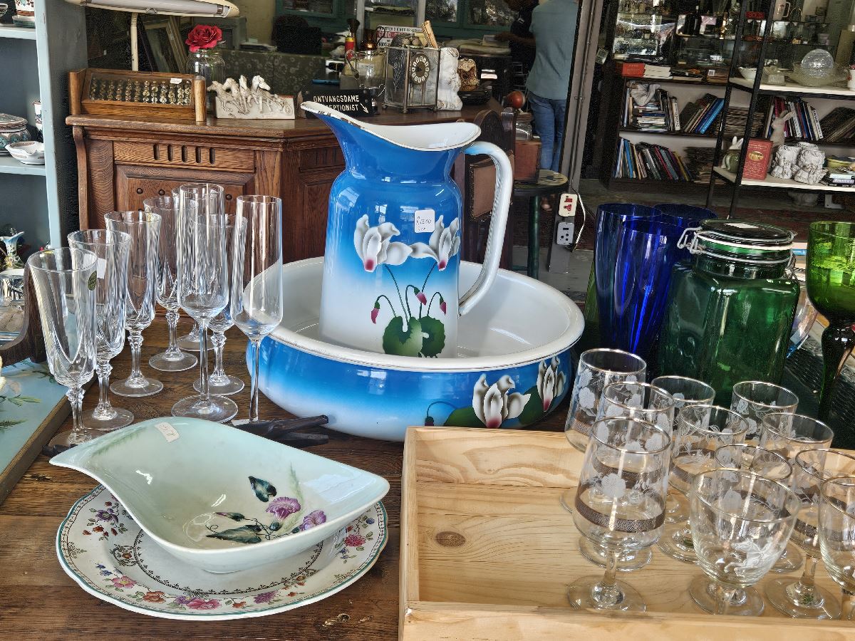 Enamel jug and basin