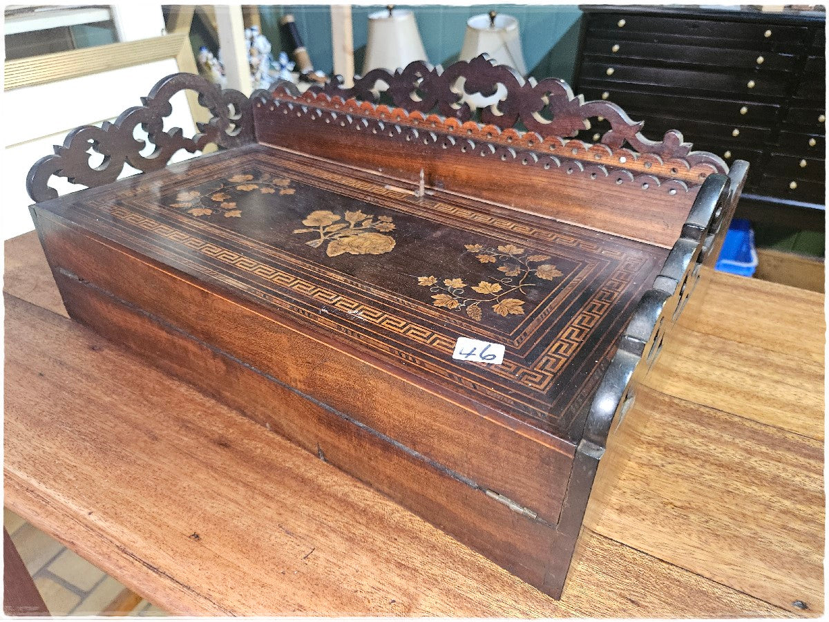 Victorian inlaid writing lap desk