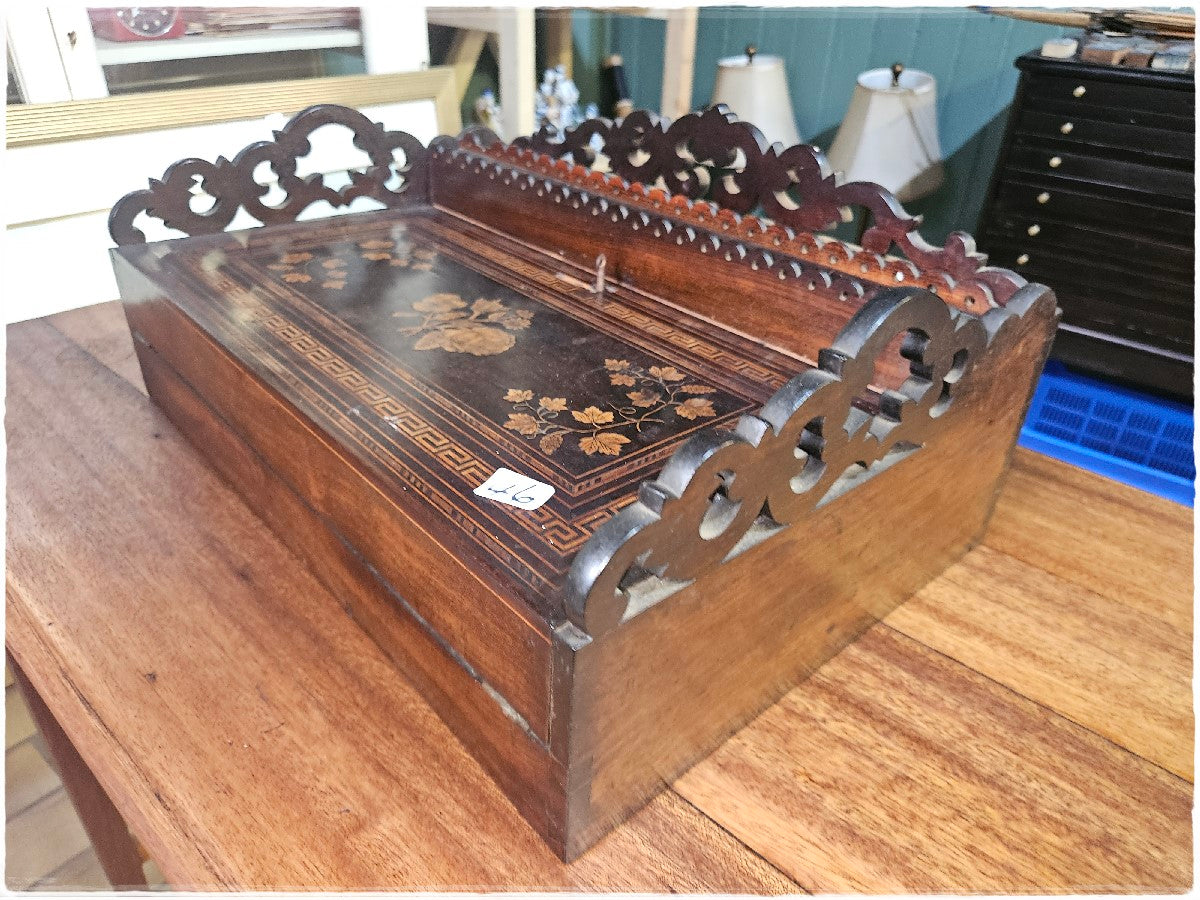 Victorian inlaid writing lap desk