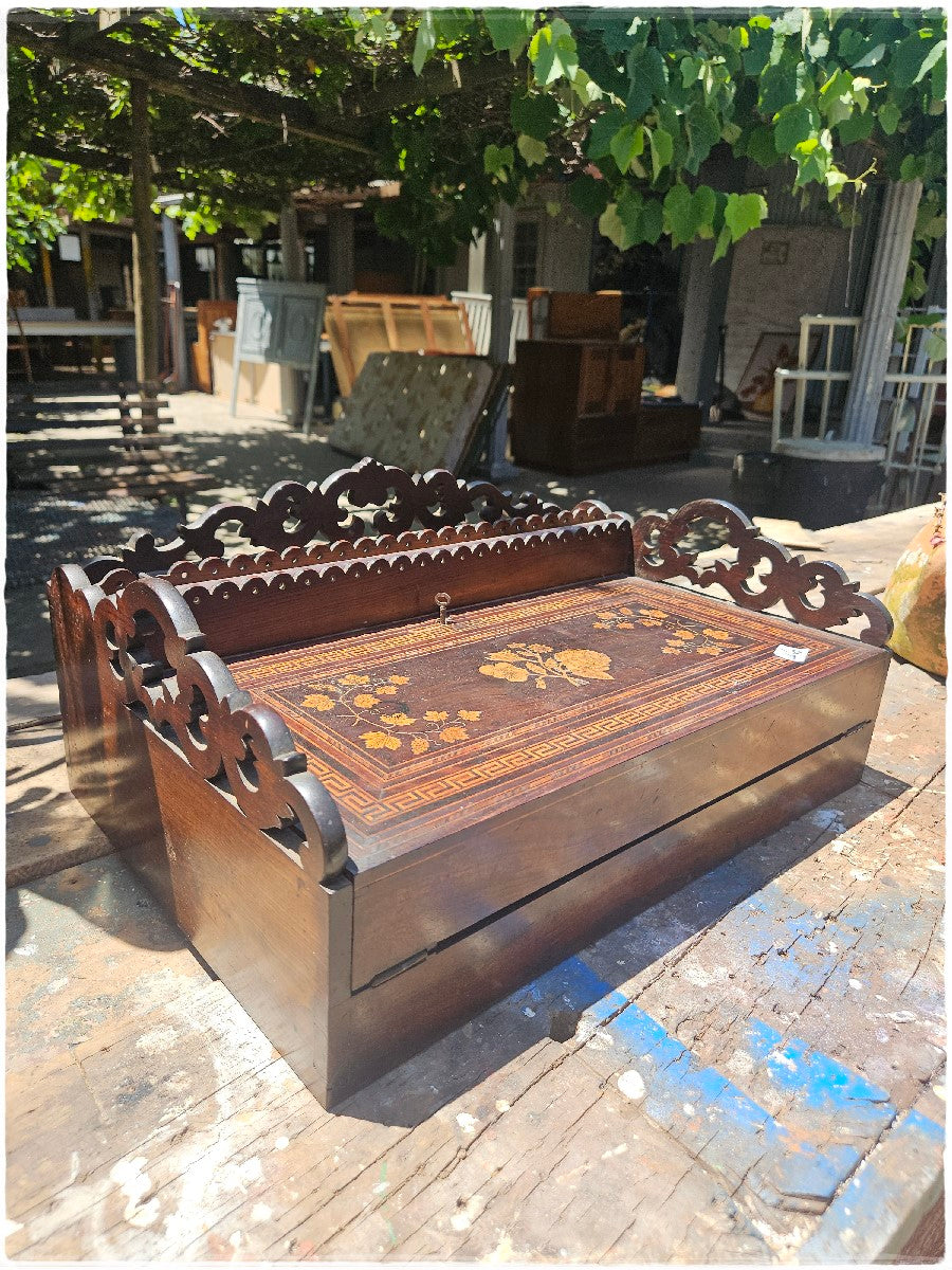 Victorian inlaid writing lap desk