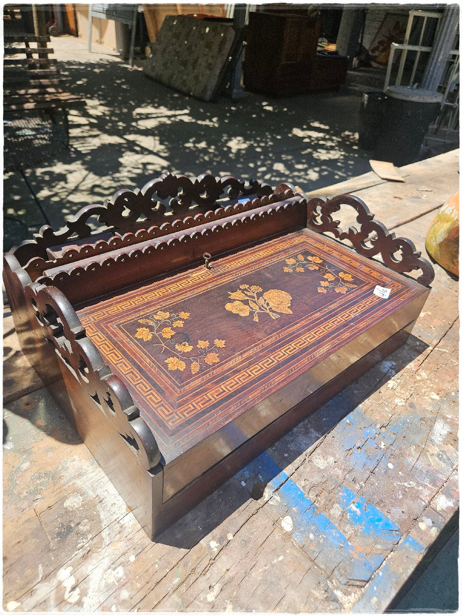 Victorian inlaid writing lap desk