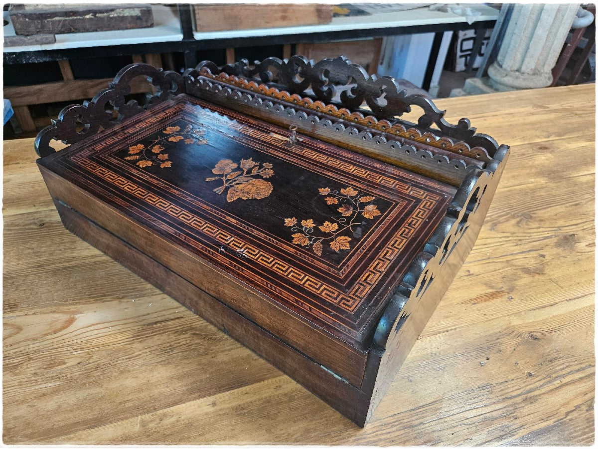 Victorian inlaid writing lap desk