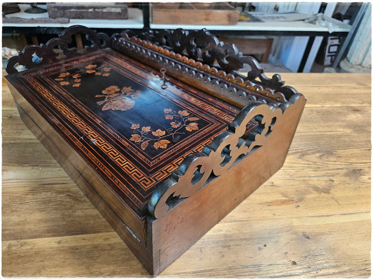 Victorian inlaid writing lap desk