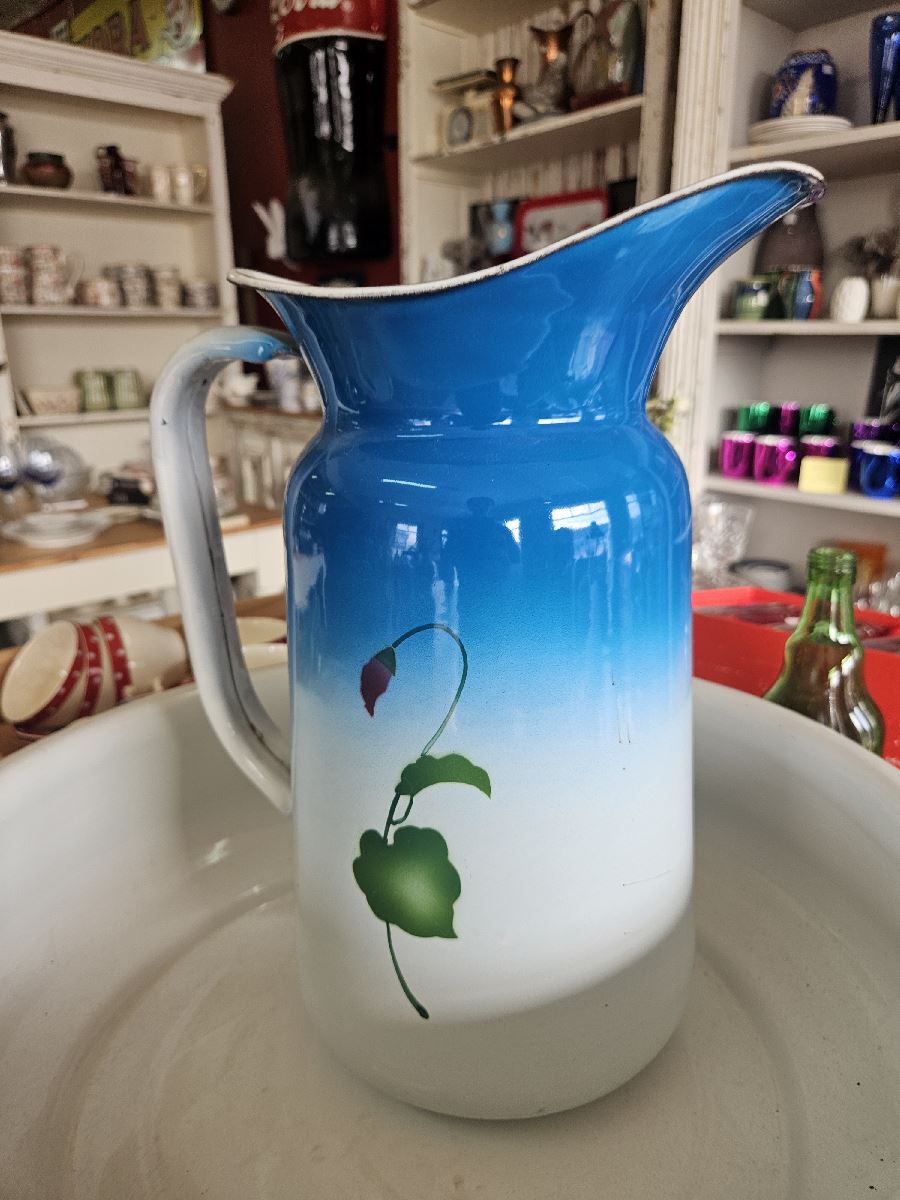 Enamel jug and basin